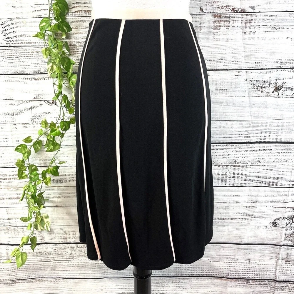City DKNY Pleated Pale Pink Striped Knee Length Midi Skirt Size 4 2013 Exclusive